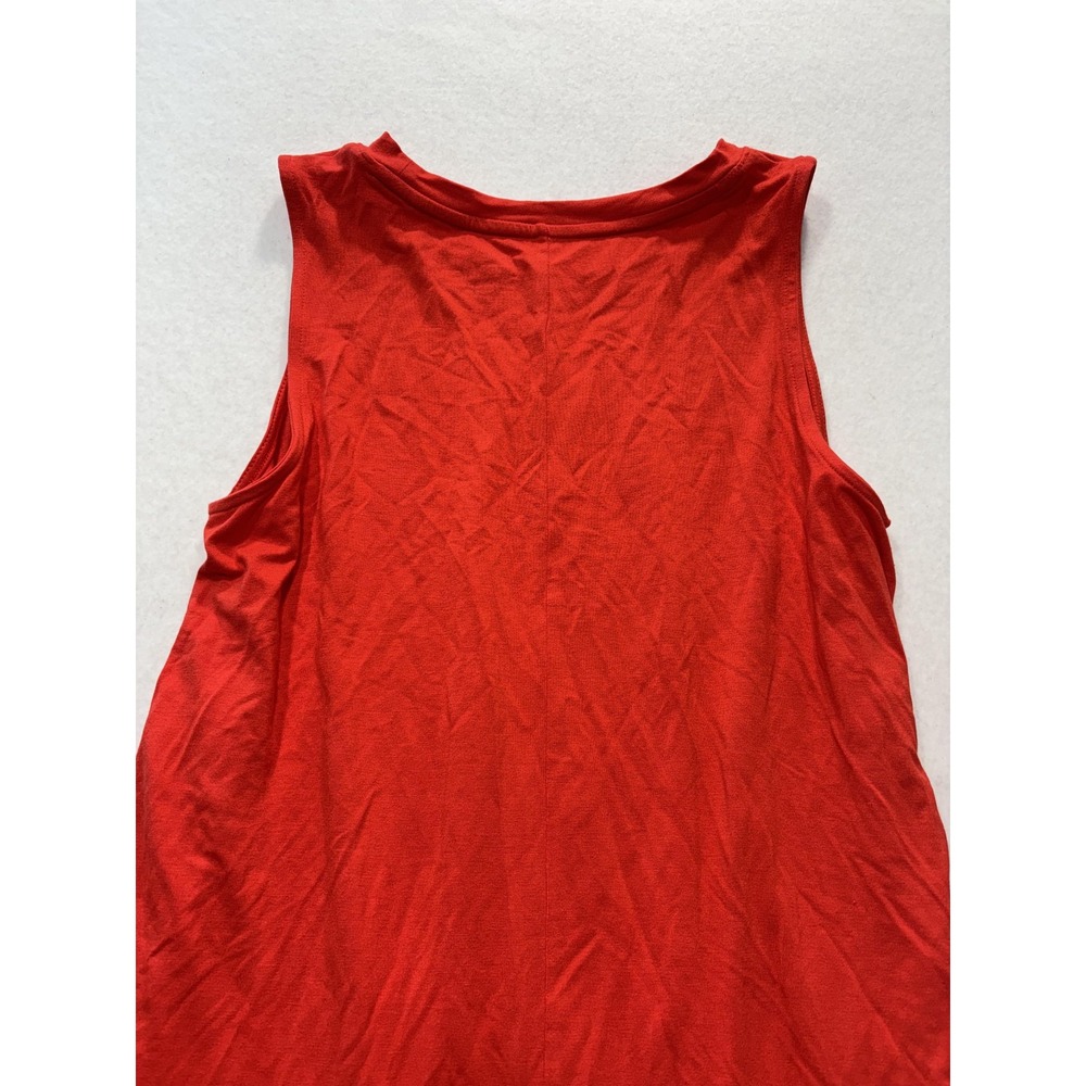 Time And Tru Tank Dress Womens Medium Red Crew Neck Sleeveless Stretch Jersey - Picture 6 of 9